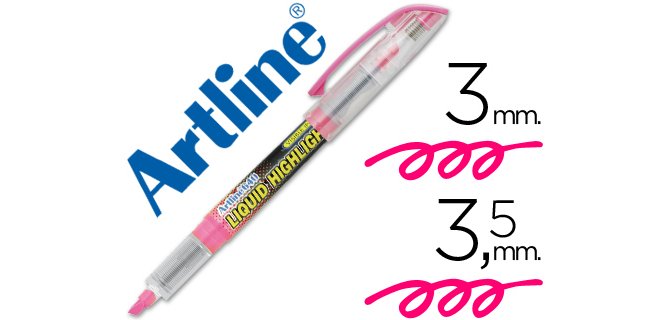 Rotulador artline fluorescente ek-640 rosa punta biselada
