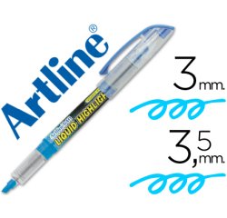 Rotulador artline fluorescente ek-640 azul punta biselada