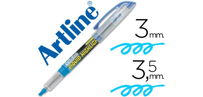 Rotulador artline fluorescente ek-640 azul punta biselada