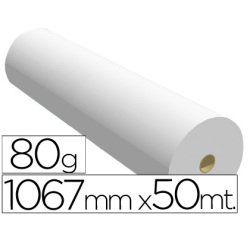 Papel reprografía para plotter 1067 mm x 50 m 80 g impresión ink-jet