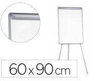 Pizarra blanca q-connect con tripode 90x60x195cm para convenciones superficie laminada escritura directa