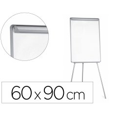 Pizarra blanca q-connect con tripode 90x60x195cm para convenciones superficie laminada escritura directa