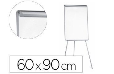 Pizarra blanca q-connect con tripode 90x60x195cm para convenciones superficie laminada escritura directa