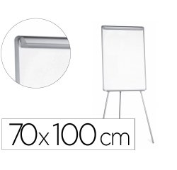 Pizarra blanca q-connect con tripode 90x70x195cm para convenciones superficie lacadamagnetica escritura directa