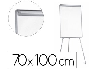 Pizarra blanca q-connect con tripode 90x70x195cm para convenciones superficie lacadamagnetica escritura directa