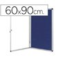 Vitrina de anuncios q-connect mural pequeña fieltro azul con puerta y marco con cerradura 72x98 cm