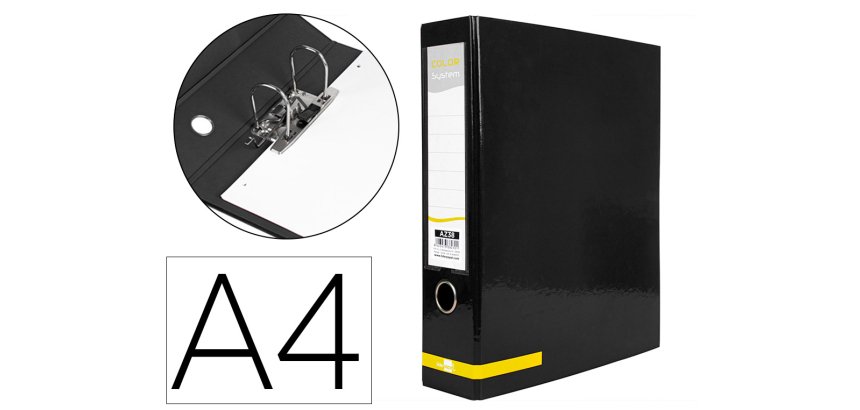 Archivador de palanca liderpapel a4 color system forrado sin rado lomo 80mm compresor metálico