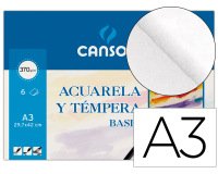 Papel acuarela basik canson din a3 370 gr pack de 6 hojas