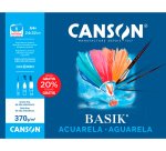 Papel acuarela basik canson din a4+ 370 gr pack de 6 hojas