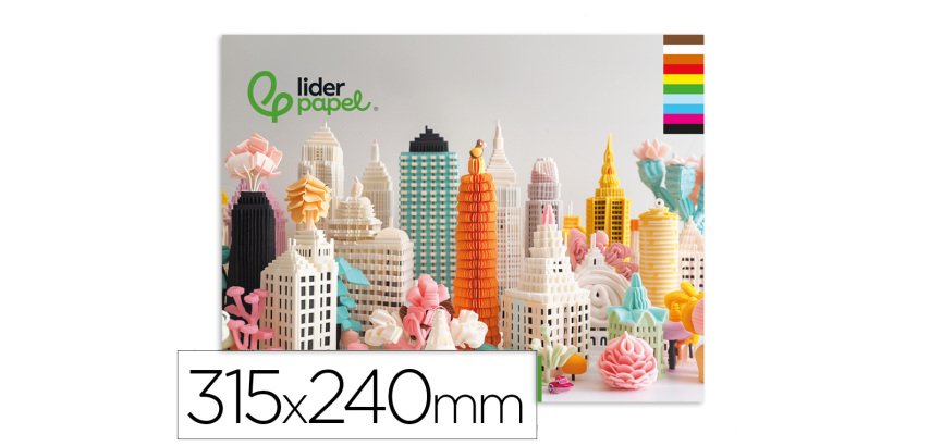 Bloc trabajos manuales liderpapel crespon 240x315mm 10 hojas colores surtidos