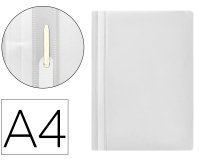 Carpeta dossier PVC con fástener metálico q-connect din a4 blanco capacidad 30 hojas