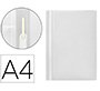 Carpeta dossier PVC con fástener metálico q-connect din a4 blanco capacidad 30 hojas