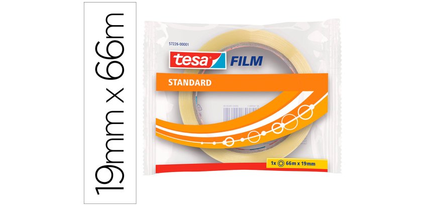 Cinta adhesiva tesa standard 66 m x 19 mm