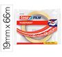 Cinta adhesiva tesa transparente 66 mt x 19 mm