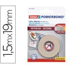 Cinta adhesiva doble cara tesa para interiores 1,5 m x 19 mm