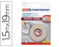 Cinta doble cara tesa interiores 1,5 mt x 19 mm
