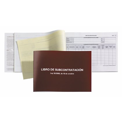 Libro miquelrius subcontratacion din a4 apaisado 10 juegos de 3 hojas autocopiativas texto gallego