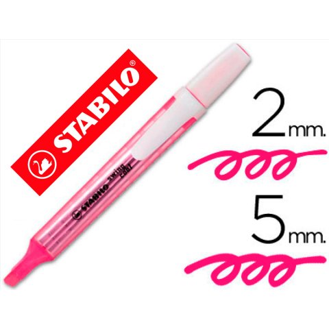 Rotulador stabilo marcador fluorescente swing cool rosa