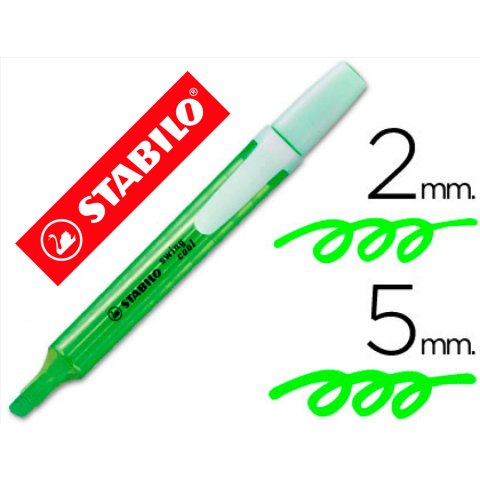 Rotulador stabilo marcador fluorescente swing cool verde