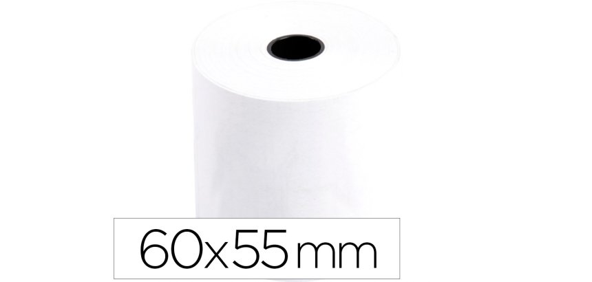 Rollo sumadora q-connect termico 60 mm ancho x 55 mm diametro sin bisfenol a