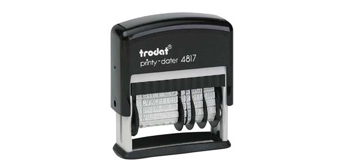 Formulario trodat con fechador 12 textos entintaje automatico 4 mm