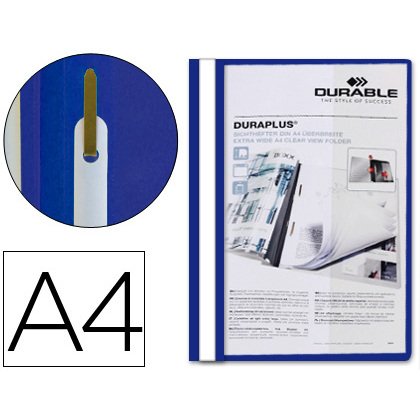 Carpeta duraplus® din a4+ con fástener metálico azul durable® capacidad 30 hojas