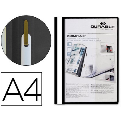 Carpeta duraplus® din a4+ con fástener metálico negro durable® capacidad 30 hojas
