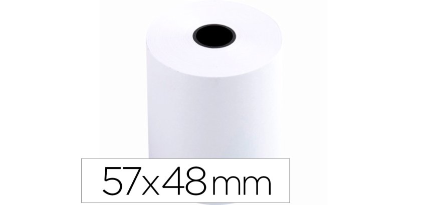 Rollo sumadora q-connect termico 57 mm ancho x 48 mm diametro sin bisfenol a