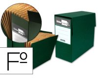 Caja transferencia liderpapel folio con fuelle lomo 110 mm color verde 380x110x260 mm