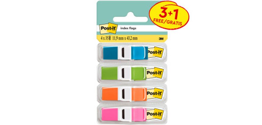 Banderitas señalizadoras Post-it 3+1 GRATIS