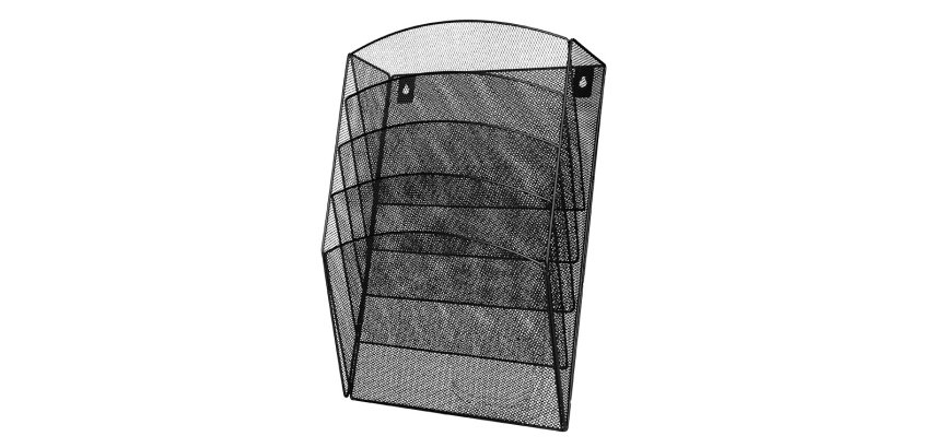 Expositor mural q-connect de pared 5 bandejas din a4 negro 9,3x31,5x44 cm