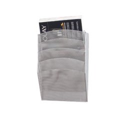 Expositor mural q-connect de pared 5 bandejas din a4 plateado 9,3x31,5x44 cm