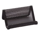 Portatarjetas q-connect metalico negro 11x7,5x5 cm