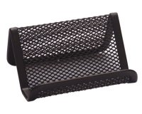 Portatarjetas q-connect metalico negro 11x7,5x5 cm