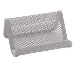Portatarjetas q-connect metalico plata 11x7,5x5 cm