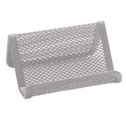 Portatarjetas q-connect metalico plata 11x7,5x5 cm