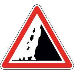 Panneau - Risque de Chute de Pierres A19 - Aluminium galvanisé