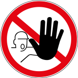 Panneau interdiction - Accès interdit aux personnes non autorisées  - 200 mm - Vinyle Souple Autocollant