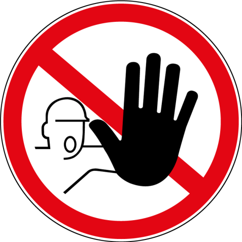 Panneau interdiction - Accès interdit aux personnes non autorisées  - 200 mm - Vinyle Souple Autocollant