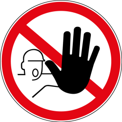 Panneau interdiction - Accès interdit aux personnes non autorisées  - Vinyle souple autocollant - 200