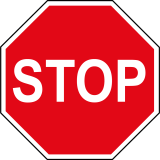 Panneau - AB4 STOP  - 100 mm - Vinyle Souple Autocollant