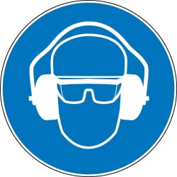 Panneau EPI obligatoire - Protection obligatoire de la vue et de l'ouïe - M019