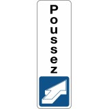 Panneau Adhésif - Poussez avec Pictogramme - Intérieur et Extérieur
