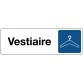 Panneau Signalétique - Vestiaires avec Pictogramme Cintre - PVC ou Metallex