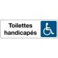 Panneau adhésif - Toilettes Handicapés  - 250 x 80 mm - Argent