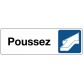 Panneau Signalétique Adhésif - Poussez avec Pictogramme Flèche - Modèles PVC ou Metallex