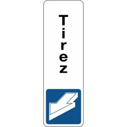 Panneau Signalétique - Tirez - Adhésif