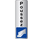 Panneau Signalétique - Poussez - Vertical   - 150 x 47 - Argent