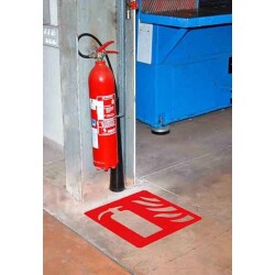 Adhésif - Marquage au sol extincteur -  PVC -  480 x 470 mm