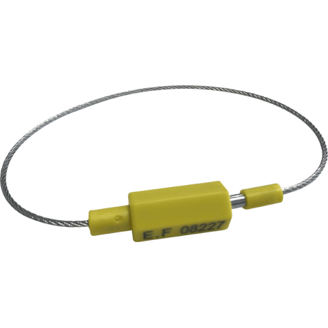 Scellés de Sécurité PLASEALI - Câble Serrage Fixe ABS/Acier - 320 mm - Lot de 25  - Jaune